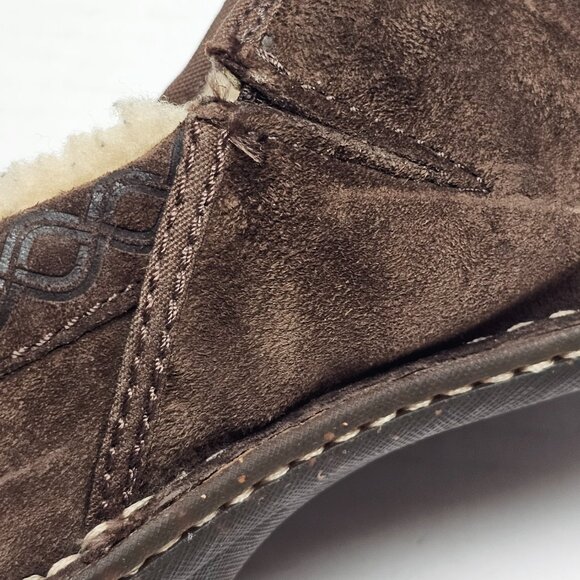 UGG 1757 Bettey Brown Leather Suede Slip On Sheepskin Inside Lined Mocs Shoes 9 - Picture 7 of 16